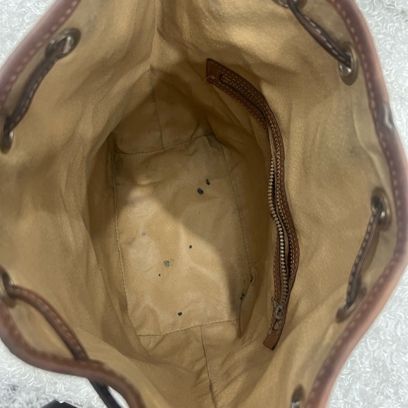 Celine Drawstring Macadam Triomphe Bucket Bag Leather - Picture 13 of 16